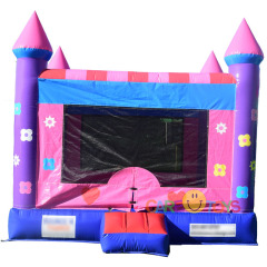 Pink Purple Castle with flower Bouncy house for girls