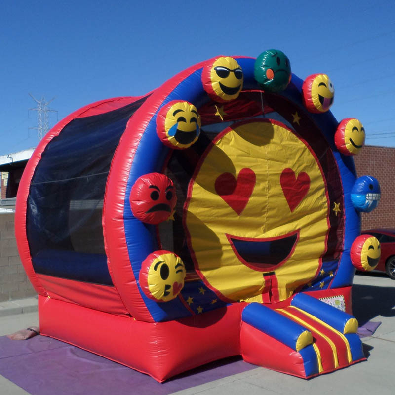 3D Emoji Commercial Inflatable Moonwalk Bouncer