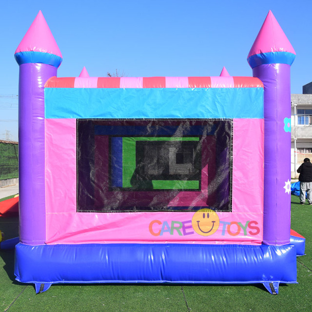 Pink Purple Castle with flower Bouncy house for girls