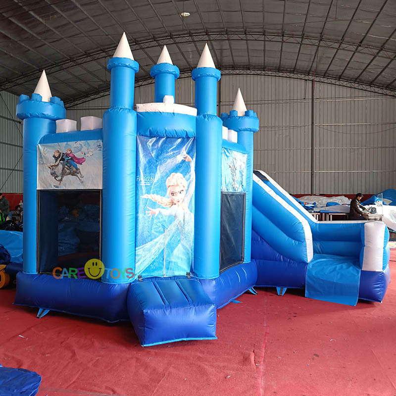 Blue White Frozen Castle bounce house