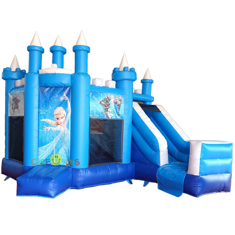 Blue White Frozen Castle bounce house