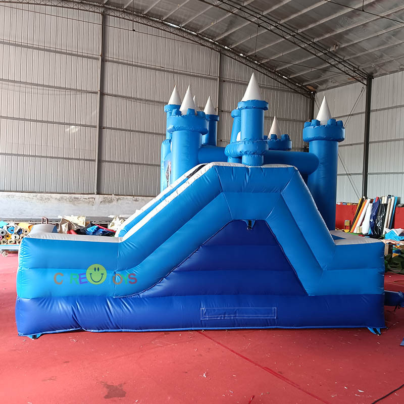 Blue White Frozen Castle bounce house