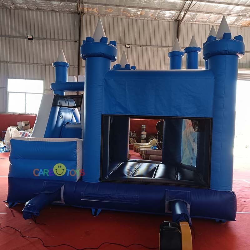 Blue White Frozen Castle bounce house