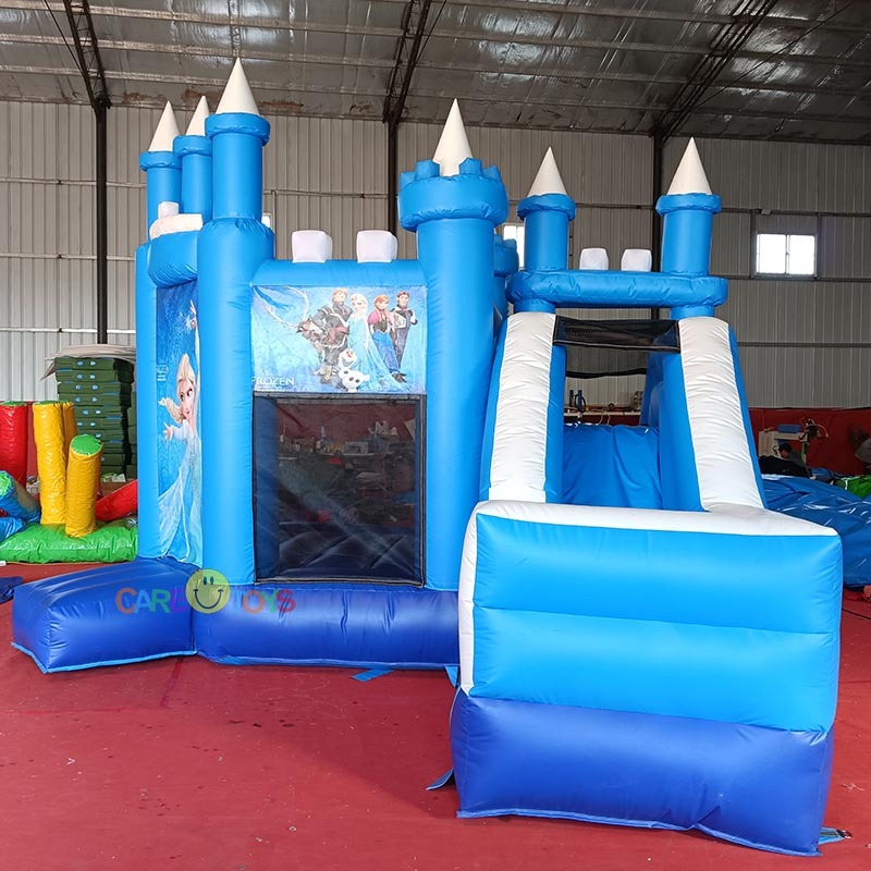 Blue White Frozen Castle bounce house