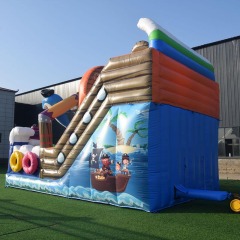 dual lane pirate bouncy slide