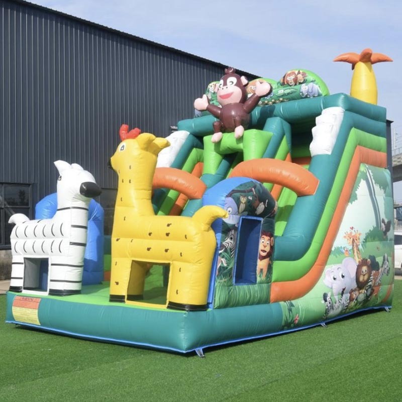 Jungle Animal Zebra Inflatable Slide