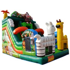 Jungle Animal Zebra Inflatable Slide