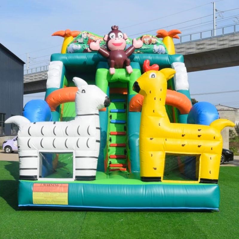 Jungle Animal Zebra Inflatable Slide