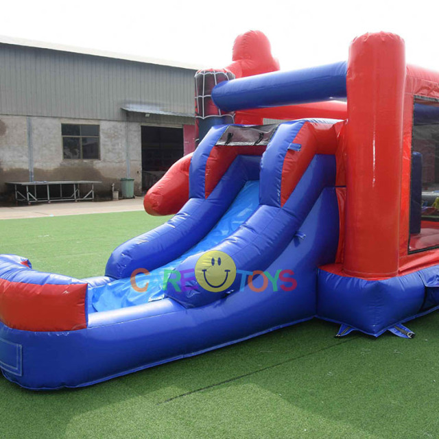 super hero spider-man bounce house with water slide