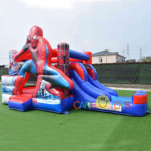 super hero spider-man bounce house with water slide
