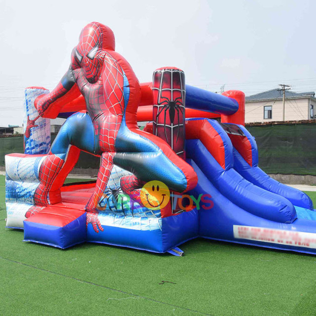 super hero spider-man bounce house with water slide