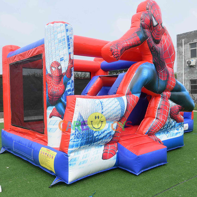 super hero spider-man bounce house with water slide