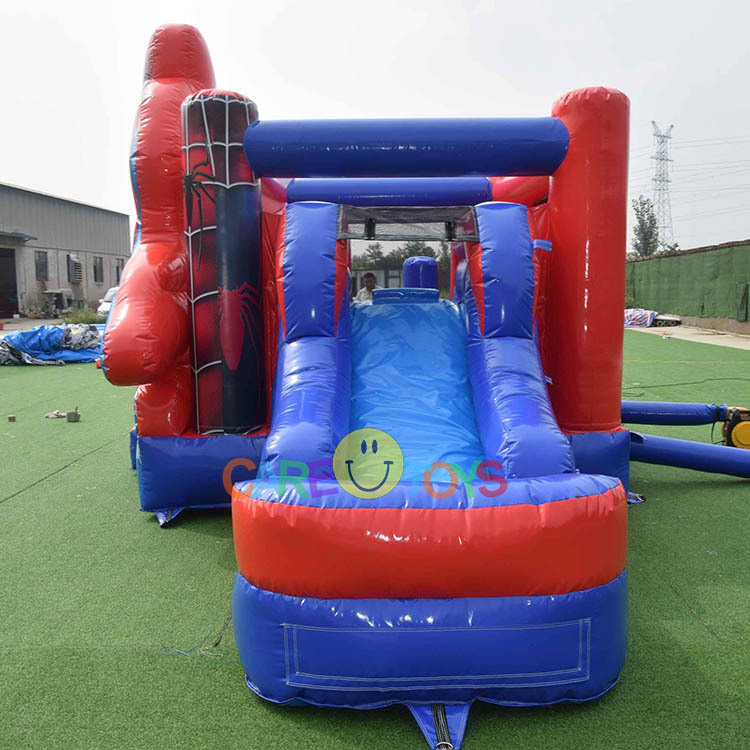 super hero spider-man bounce house with water slide