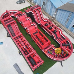 customized red/black giant obstacle course for adults