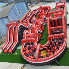 customized red/black giant obstacle course for adults