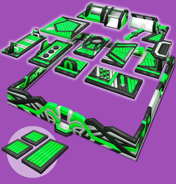 100ft Green Black Bounce Park