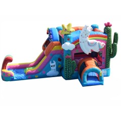 Llama Bounce House w/ Single Slide
