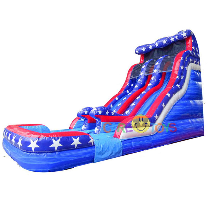 22ft American Flag Dual lane Waterslide