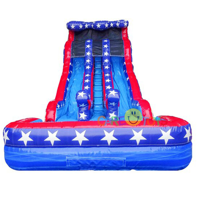 22ft American Flag Dual lane Waterslide