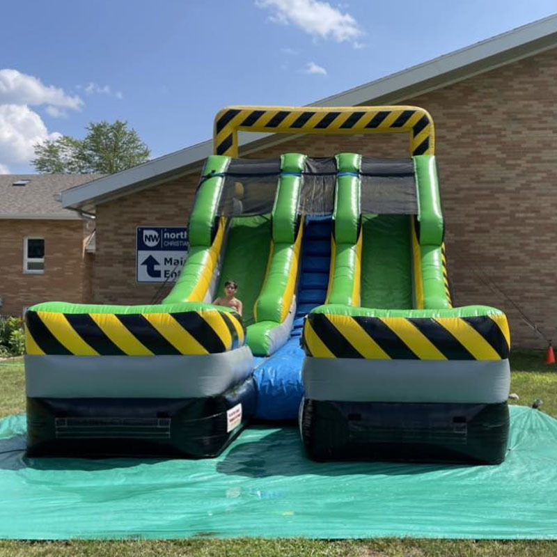 Caution Double Lane Waterslide