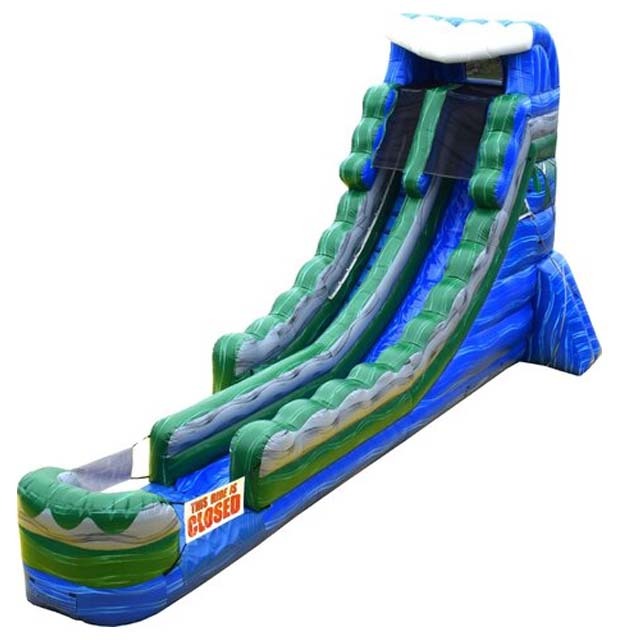 20' Alligator Blue Green Marble Slide