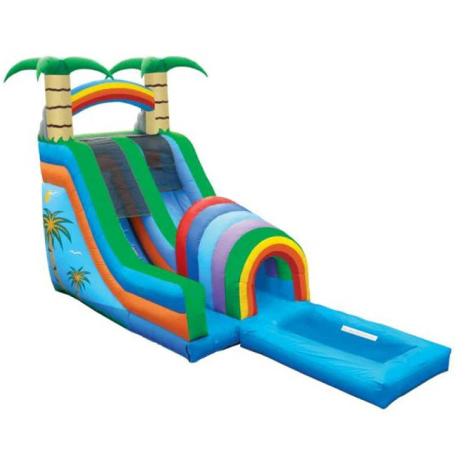 18ft Rainbow Tropical Splash Pool Slide