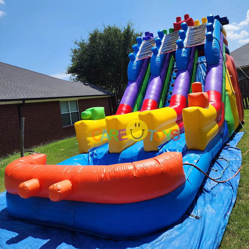 16ft Dual Lane Blocks Waterslide