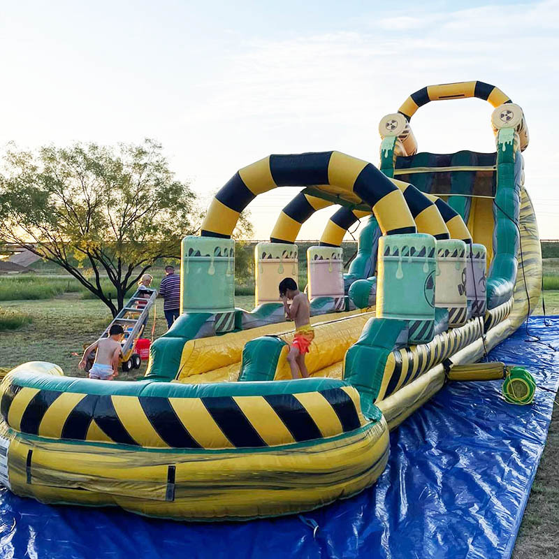 22ft Toxic Double Lane Slide with Slip N Slide