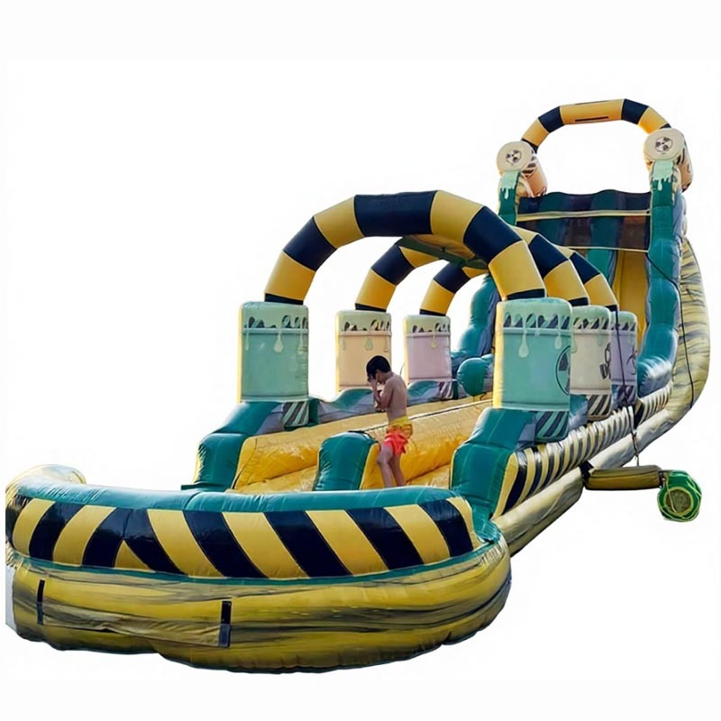 22ft Toxic Double Lane Slide with Slip N Slide