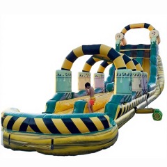 22ft Toxic Double Lane Slide with Slip N Slide