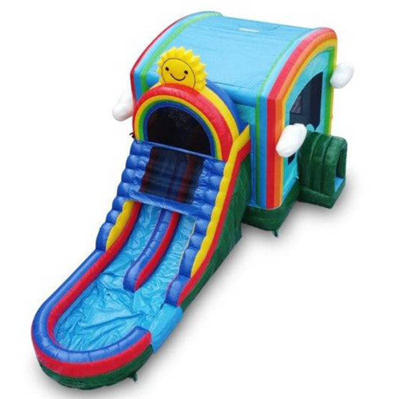 Rainbow Emoji Bounce Water Slide (Dual Lane)