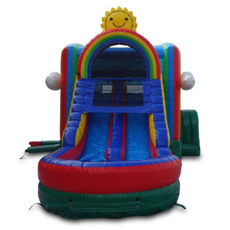 Rainbow Emoji Bounce Water Slide (Dual Lane)