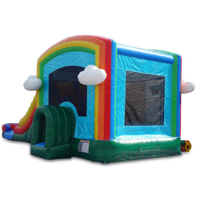 Rainbow Emoji Bounce Water Slide (Dual Lane)