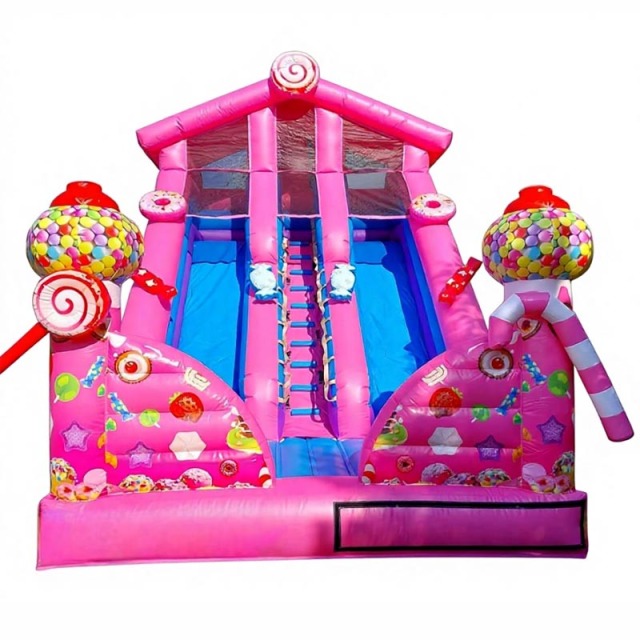 Dual Lane Candy Inflatable Slide