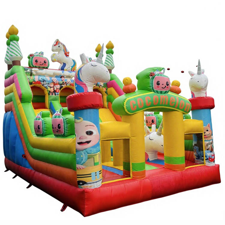 Cocomelon Theme Large Bouncy Castle Slide Inflatable Playground