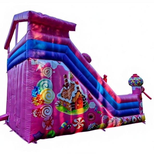 Dual Lane Candy Inflatable Slide