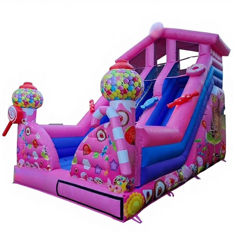 Dual Lane Candy Inflatable Slide