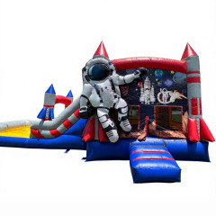 Spaceship Astronaut Bounce Water Slide Combo