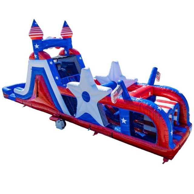 47ft Long Stars and Stripes USA Obstacle Course