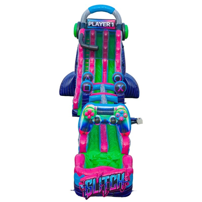 27ft Tall Retro Gaming Water Slide w/ Slip N Slide