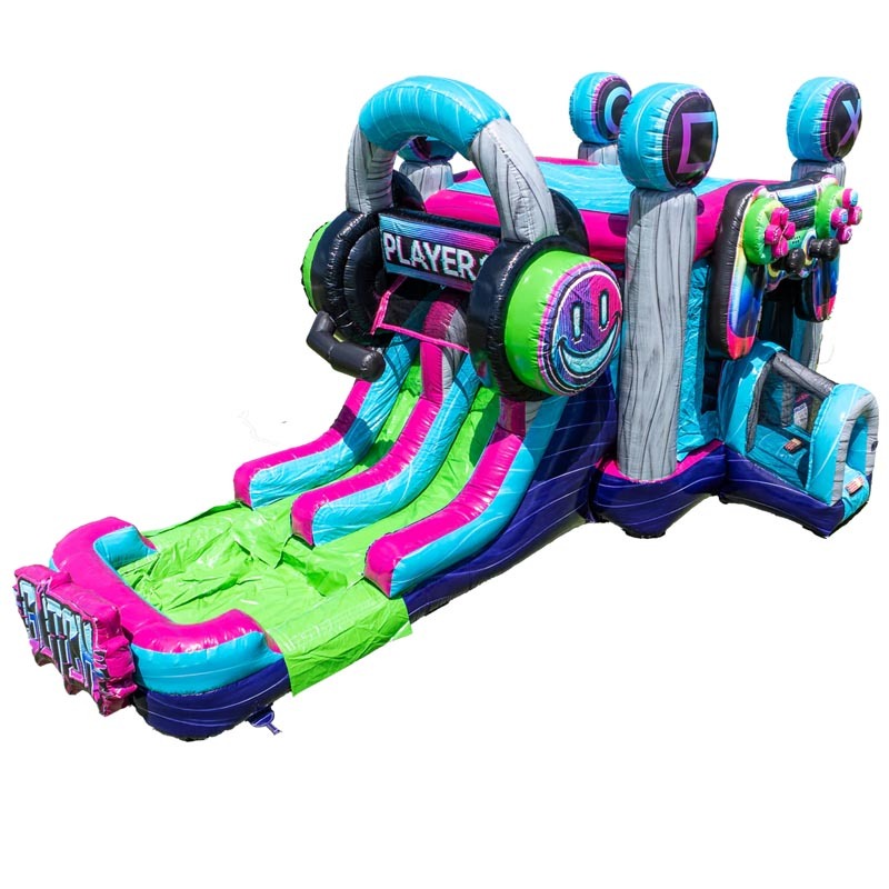 3D Gamepad & Headset Bounce House Slide Combo