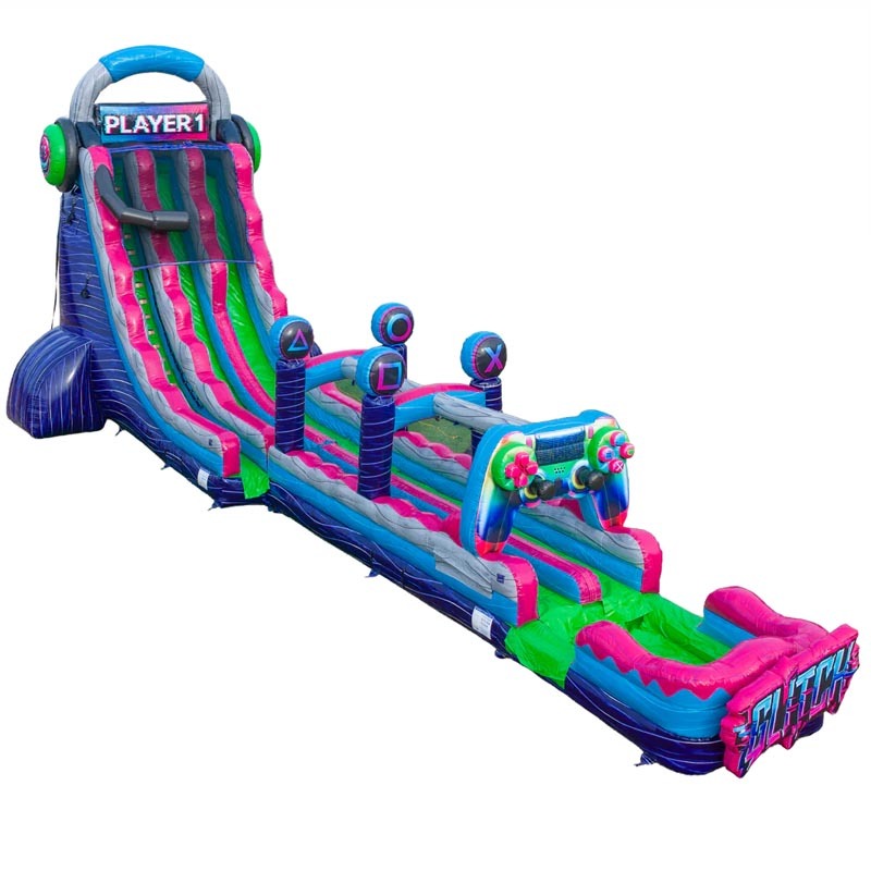 27ft Tall Retro Gaming Water Slide w/ Slip N Slide