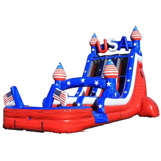 18ft Dual Lane Old Glory Water Slide