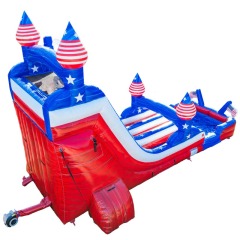 18ft Dual Lane Old Glory Water Slide