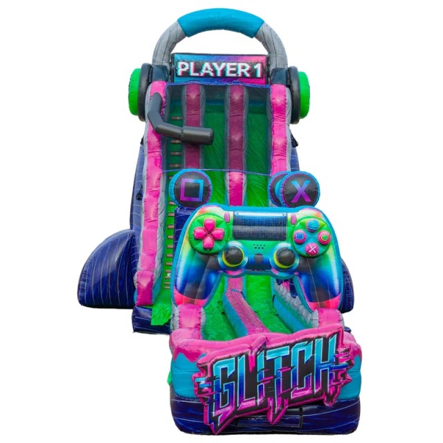 27ft Tall Retro Gaming Water Slide w/ Slip N Slide