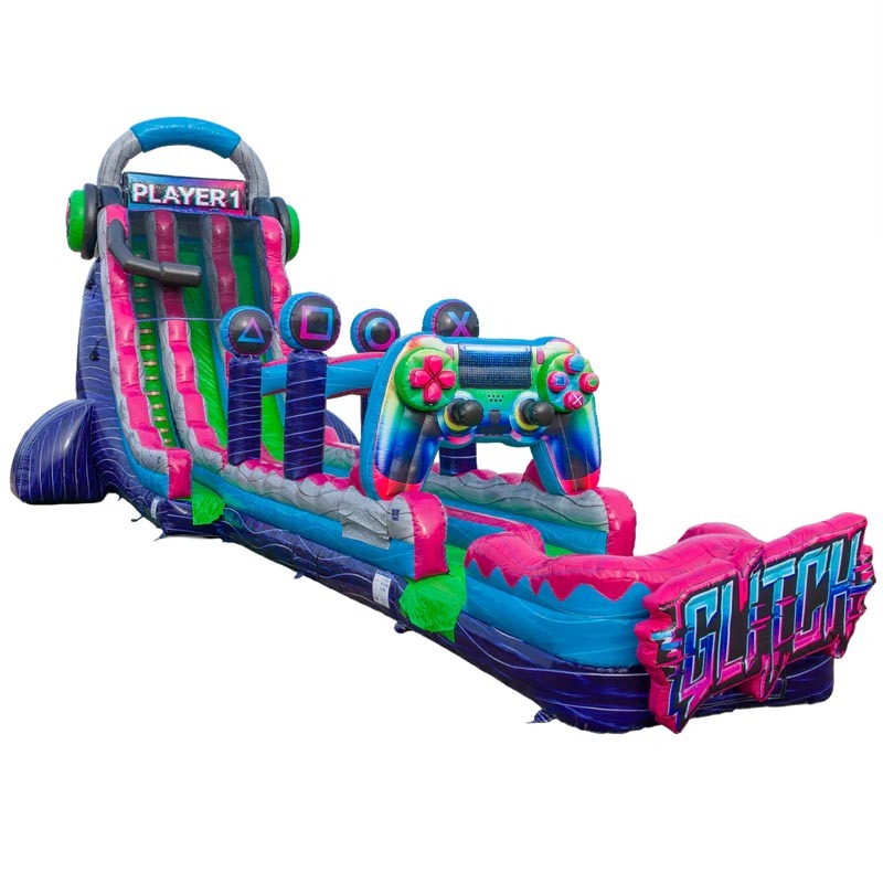27ft Tall Retro Gaming Water Slide w/ Slip N Slide
