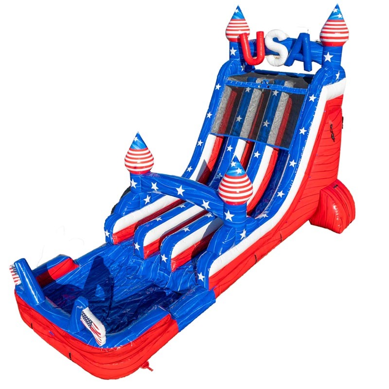 18ft Dual Lane Old Glory Water Slide