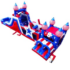 Patriotic USA Bounce House Obstacle Course