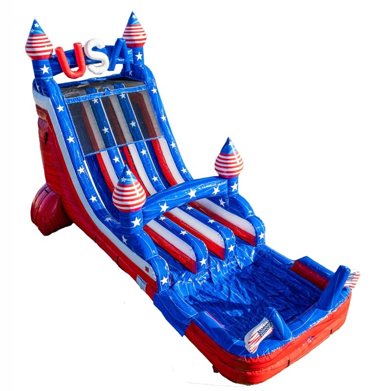 18ft Dual Lane Old Glory Water Slide