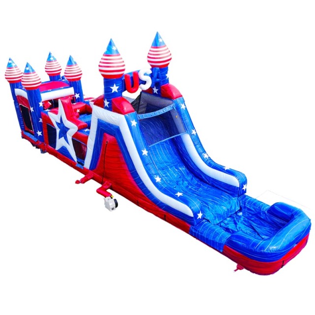 Patriotic USA Bounce House Obstacle Course